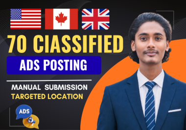 70 manual High Quality classified ads posting and submission for SEO