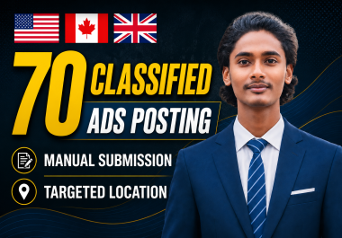 70 manual High Quality classified ads posting and submission for SEO