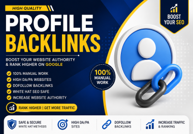 I will do 120 manual white hat high domain authority SEO profile backlinks