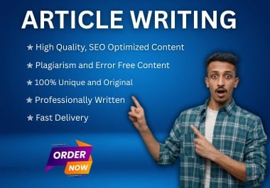 I Will Create High-Quality SEO Articles And Content For Higher Google Ranking And Authority