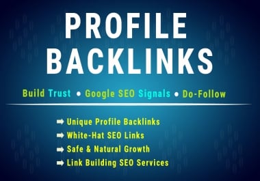 Build Manual 200 SEO Profile Backlinks for Traffic,  Ranking & Link Power