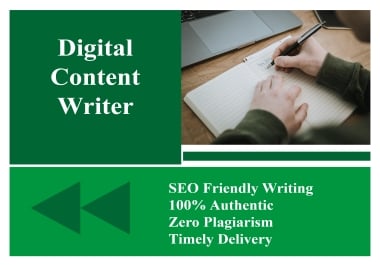 Professional SEO friendly content writer for article and blog posts of top quality