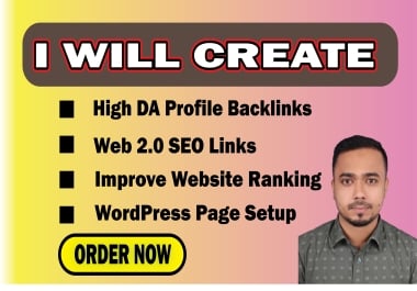 I will create high DA profile backlinks and web 2.0 Contextual SEO Links