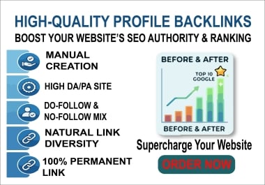 I will make 50 white-hat profile backlink for your website.