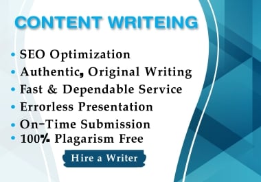 I Will Create 1000+ words Powerful SEO Content to Grow Your Audience