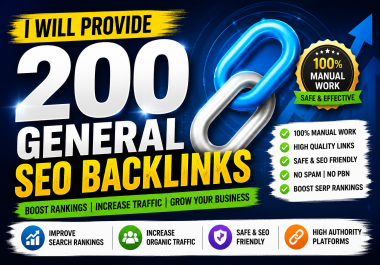 I will provide 200 General SEO Backlinks.