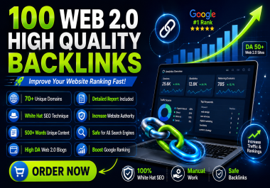 I Will Create 100 White Hat Web 2.0 Backlinks Fast
