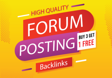 40 Manual Forum Posting on Real & Active Forums Unique Link White Hat SEO Backlinks Buy 3 Get 1 Free