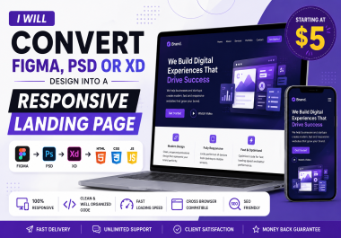 I will convert your Figma, PSD or XD design into a r...