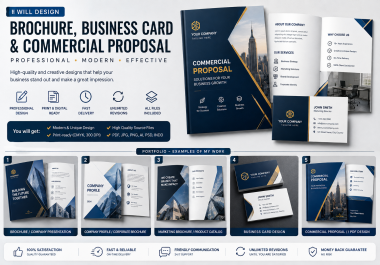 I Will Design a Professional Brochure,  Business Card or Commercial Proposal