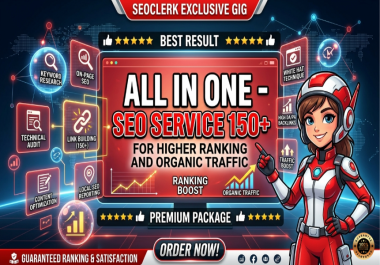 Guaranteed Ranking Boost - All In One SEO Service 150+ Powerful Backlinks for Higher Ranking