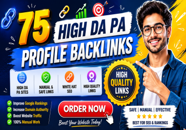 75 High DA PA Profile Backlinks Manually for SEO and Google Rankings