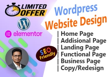 I will design or redesign Professionally 1 Page for WordPress website using Elementor Pro