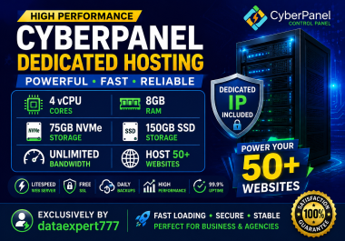 I Will Provide High Performance CyberPanel Dedicated Hosting with Dedicated IP