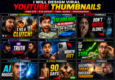 I will create viral YouTube thumbnails and AI photo edits