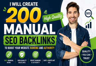 I will create 200 manual SEO backlinks for your website