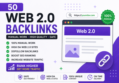 50 High Quality Manual Web 2.0 SEO Backlinks For Google Ranking Boost