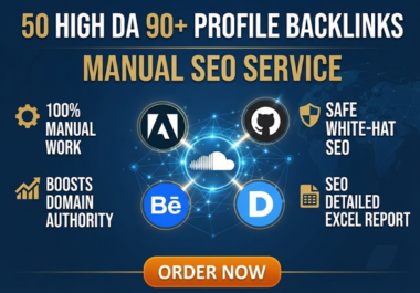 I will create 50 High DA 90+ Manual Profile Backlinks for Top SEO Ranking