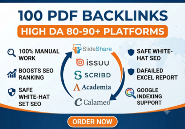 I will build 100 High DA 80-90+ PDF Submission Backlinks for SEO Ranking
