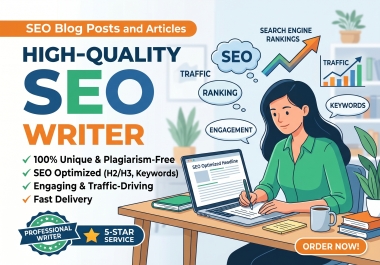 I will write high quality SEO friendly articles and content