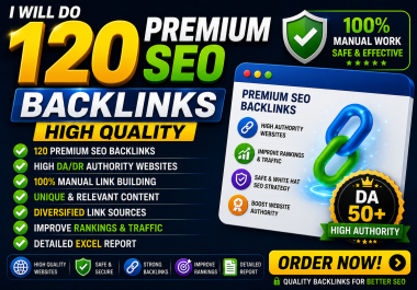 I Will do 120 Premium Seo Backlinks High Quality