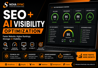 I will optimize your website for Google SEO,  PageSpeed,  AEO,  GEO & AI Visibility