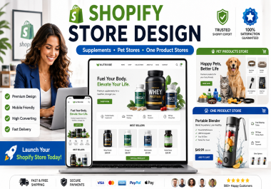I Will Design a Shopify Supplement,  Pet,  or One Product Store