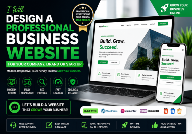 I Will Design a Professional Business Website for Your Company,  Brand or Startup