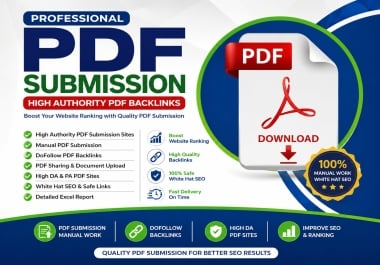 I Will Do High Authority PDF Submission and PDF Backlinks
