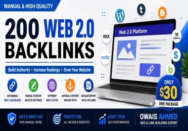 I Will Create 200 Manual Web 2.0 Backlinks for Your Website