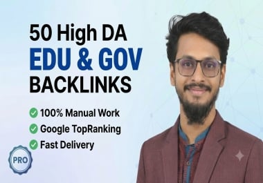 I will provide 50 High DA backlinks for Google Top Ranking