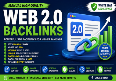 I Will Create 40 High Quality Manual Web 2.0 Backlinks for SEO,  Google Ranking & Organic Traffic
