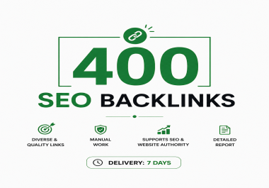 I will build 400 diverse SEO backlinks for your off page SEO strategy