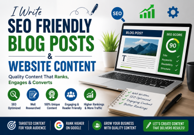 I Write SEO Friendly Blog Posts and Website Content