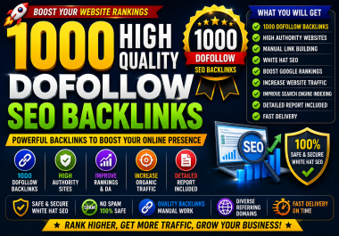I Will Create 1000 High Quality Dofollow SEO Backlinks for Google Rankings