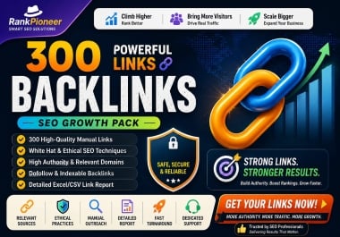 I will build 300 premium white hat manual pofile backlinks to improve your website authority