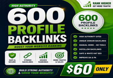 I Will Build 600 High Quality Profile Backlinks for Website