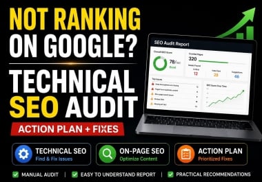 I will do a technical SEO audit and provide a clear action plan to improve rankings