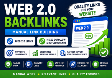 I Will Create 3000 Manual Web 2.0 Backlinks for Off Page SEO for your sites SEO