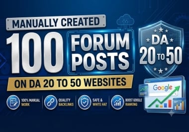 Get 100 Manually Created Forum Posts on Top Class Sites