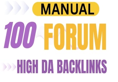 100 Manual Forum Backlinks from High DA Websites
