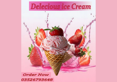 Will Design a Stunning Strawberry Ice Cream Poster