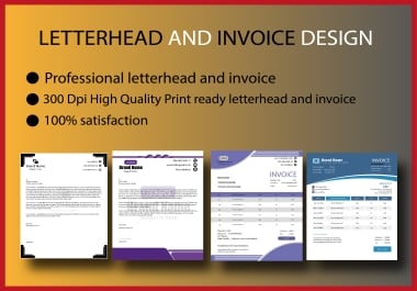 I will perfectly design modern Letterhead,  Invoice and calendar.