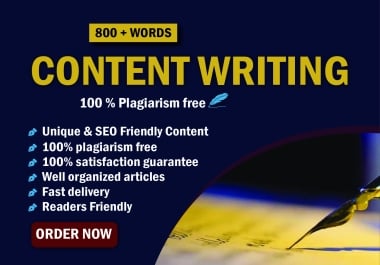 I will write 800 words high quality SEO content within 24 hours