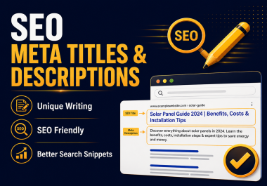 I will write optimized title tags and meta descriptions for your web pages