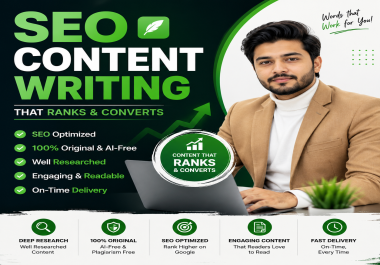 I will write SEO optimized blog posts and website content that ranks and converts