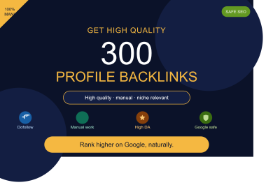 I will create 300 high quality manual profile backlinks for SEO ranking
