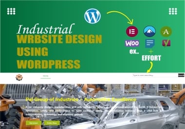 I'll use Elementor to create a polished industrial WordPress website.