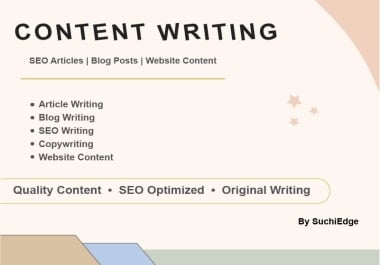 I Will Write SEO Articles,  Blog Posts & Website Content