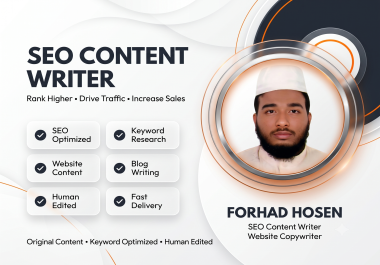 I Will Write SEO-Optimized Blog Posts,  Website Content & Articles